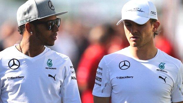 Lewis Hamilton (left) and Nico Rosberg