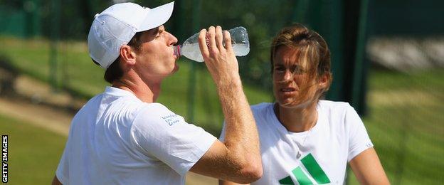 Andy Murray with coach Amelie Mauresmo