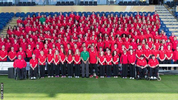 Team Wales pictured at the Swalec Stadium