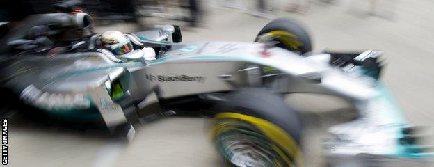 Lewis Hamilton in Mercedes F1 car