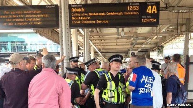 Freedom Riders protest at Sheffield train station