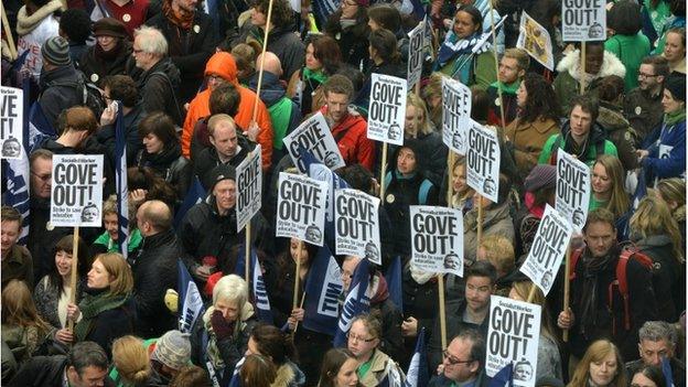 NUT members on strike