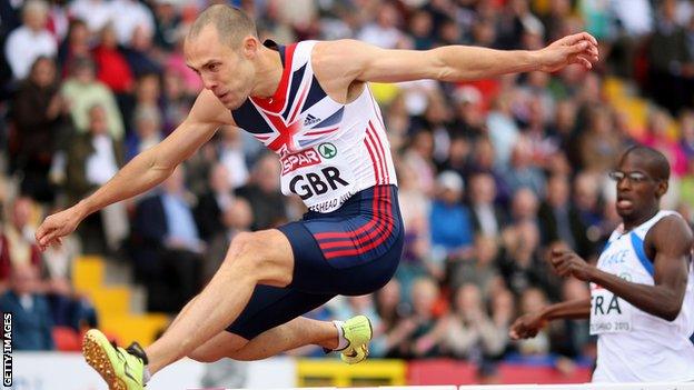 Greene finished second in the 400m hurdles at Gateshead 2013.