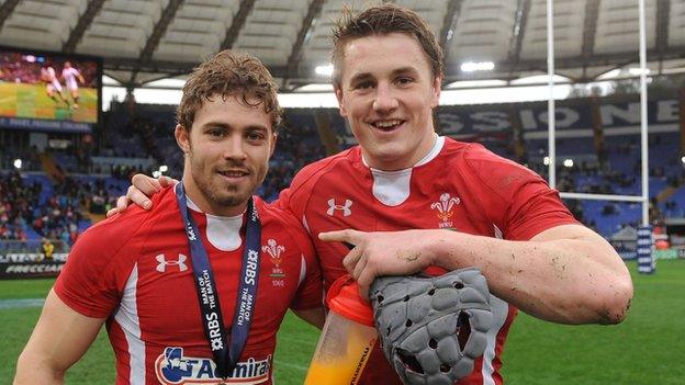 Leigh Halfpenny and Jonathan Davies