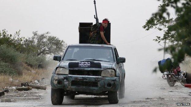 Members of Syrian rebel Islamic Front in Idlib province in May 2014