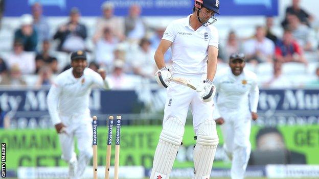 England captain Alastair Cook after his dismissal for 16 at Headingley