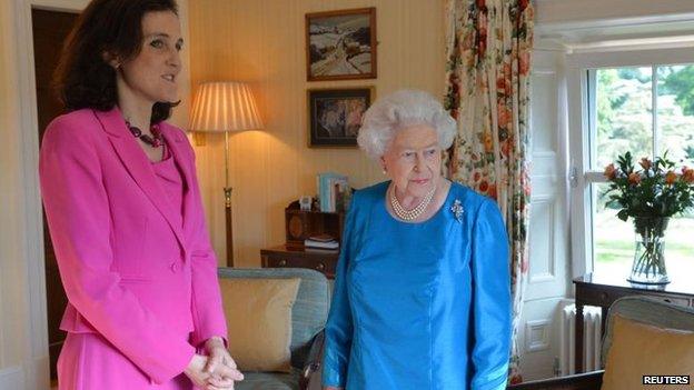 Theresa Villiers had an audience with the Queen at Hillsborough Castle