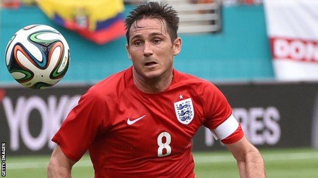 Frank Lampard in England action against Ecuador in Miami