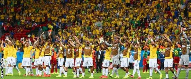 Brazil and fans at the Estadio Nacional