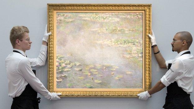 1906 Claude Monet water lilies painting, Nympheas