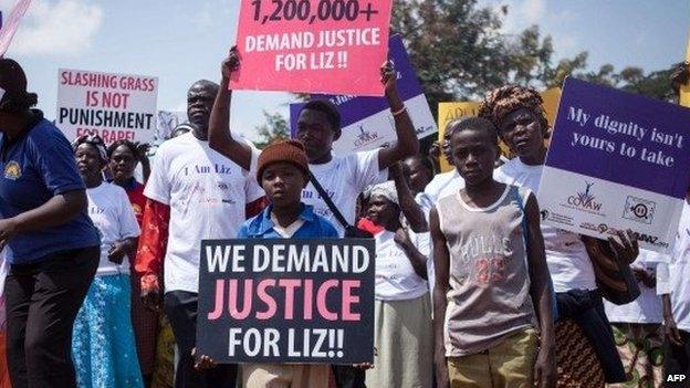 Protesters in Busia, 23 June