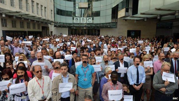 Protest at BBC's New Broadcasting House