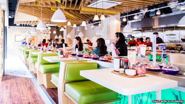 Interior of a Yo! Sushi branch