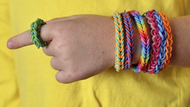 Boy wearing loom bands