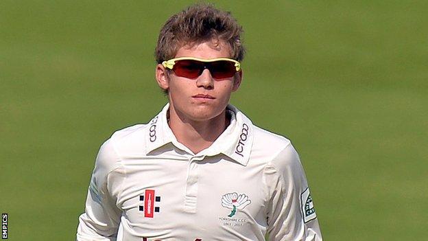 Yorkshire's teenage spinner Karl Carver