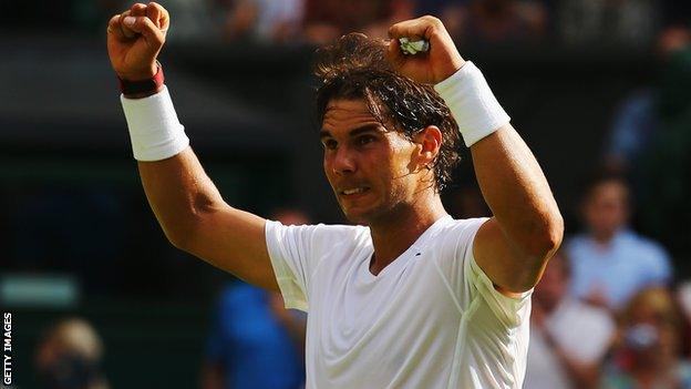 Rafael Nadal beats Martin Klizan in four sets at Wimbledon