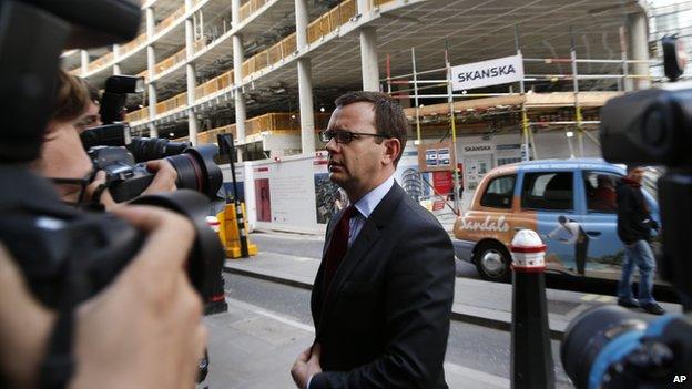 Andy Coulson arriving at the Old Bailey on 25 June 2014