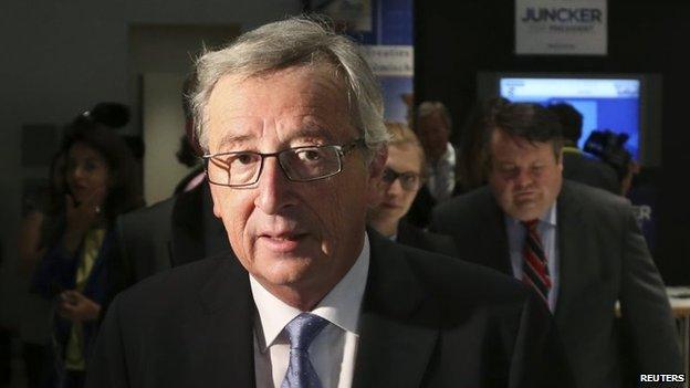 File photo: Jean-Claude Juncker of the European People's Party leaves the party's headquarters in Brussels, 26 May 2014