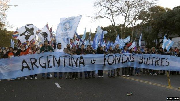 Argentine protesters in Buenos Aires, 20 June 2014