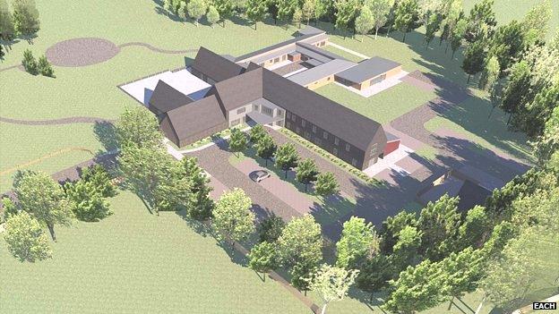 Artist impression of EACH hospice in Framingham Earl, Norfolk