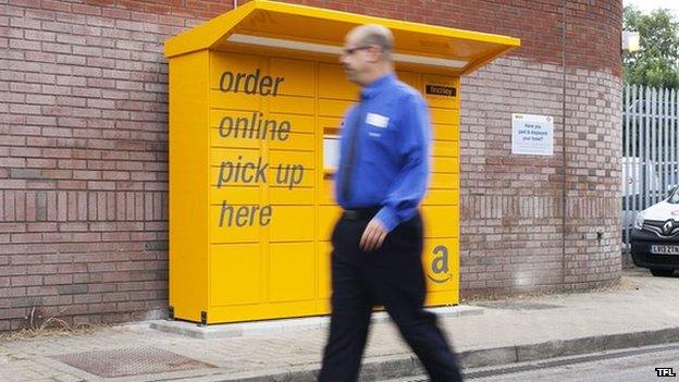 Amazon lockers at Finchley Central Tube