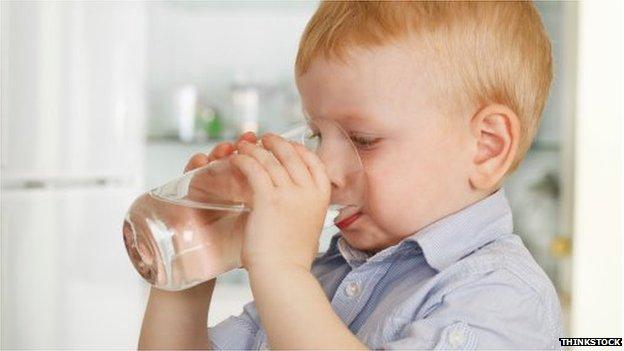 Child drinking water