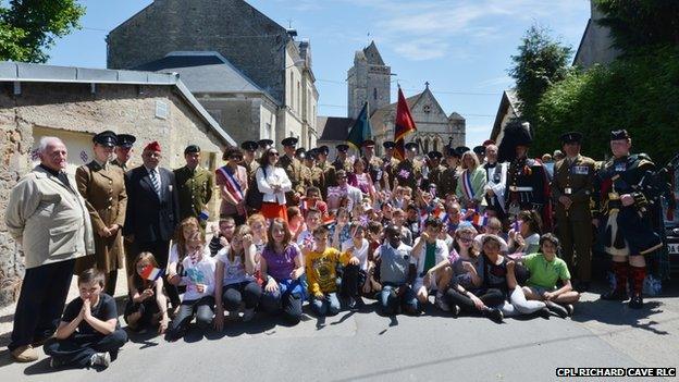 The town square naming ceremony at Herouville Saint-Clair on 6 June 2014