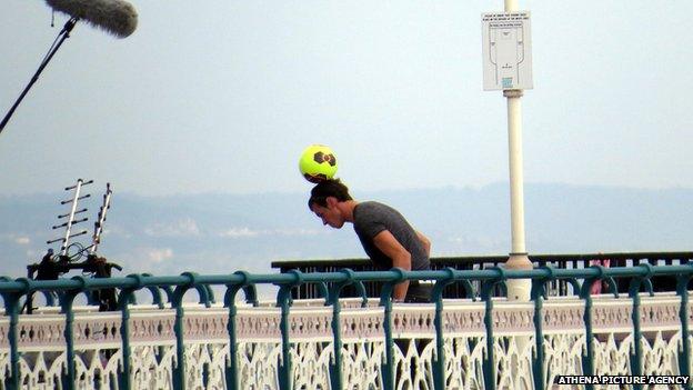 Gareth Bale on Penarth pier