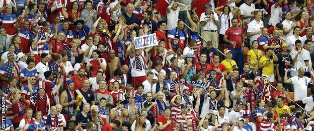 USA fans have made their presence felt watching their team in Brazil