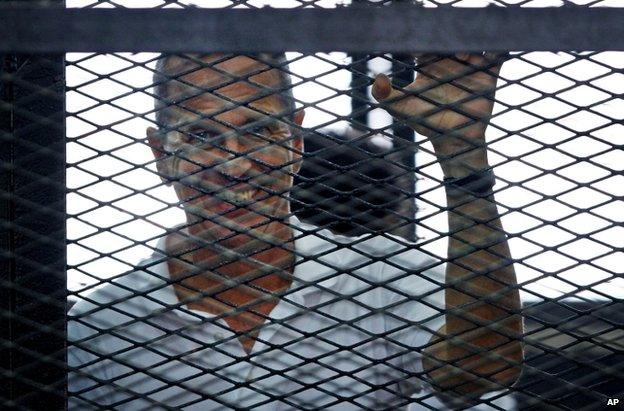 Peter Greste in court in Cairo, 23 June