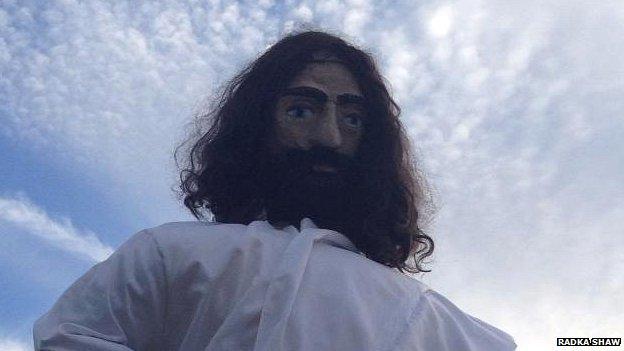 "Jesus" scarecrow