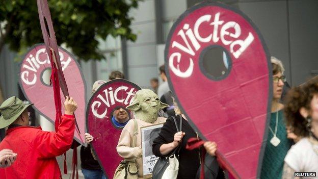 Protesters outside Google i/o