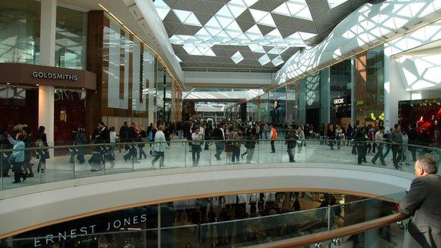 Shoppers at Westfield shopping centre in west London