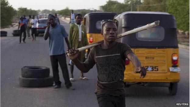 Civilian JTF checkpoint in Maiduguri