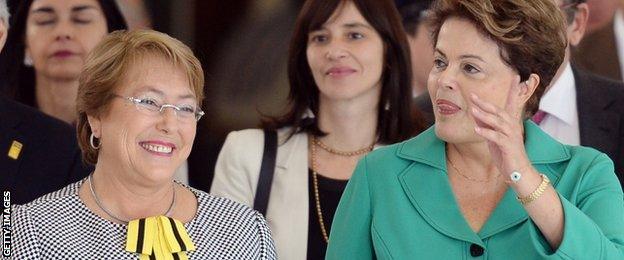 Michelle Bachelet and Dilma Rousseff