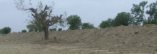 Defensive mud wall outside Maiduguri