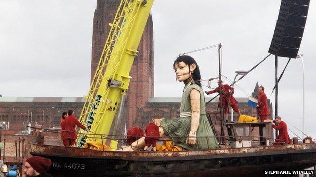 Girl giant sails away