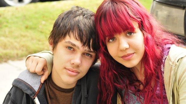 Ellar Coltrane and Lorelei Linklater in Boyhood