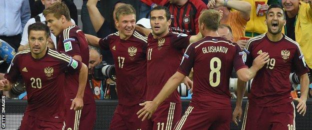 Russia celebrate