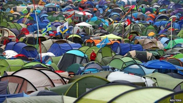 Tents at Glastonbury 2014