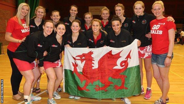 Wales netball team post win