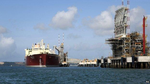 Tanker in Milford Haven dock