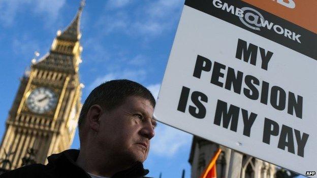 Protester with GMB placard