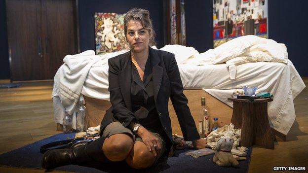 Tracey Emin with My Bed