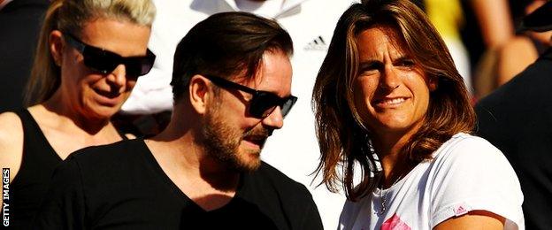 Ricky Gervais and Amelia Mauresmo