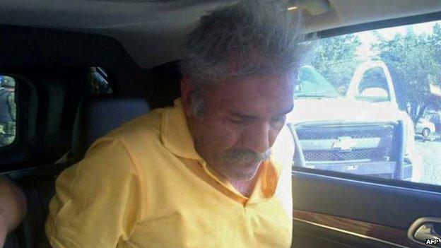 Jose Manuel Mireles is seen arrested by Mexican police. Photo: 27 June 2014