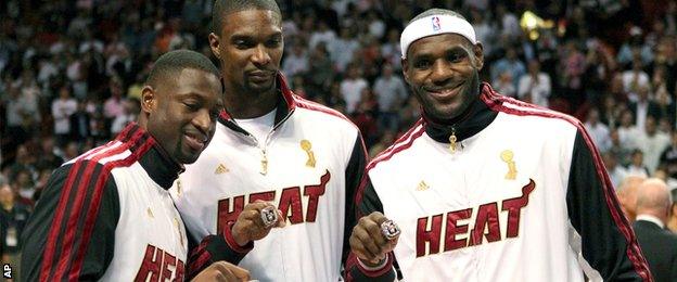 Dwyane Wade, Chris Bosh and LeBron James