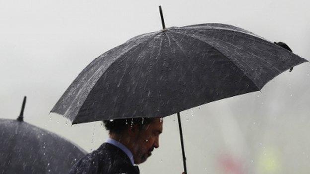 Generic man with umbrella