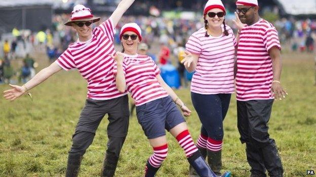 Festival-goers at Glastonbury