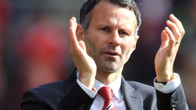 Ryan Giggs during his spell as caretaker manager at Manchester United